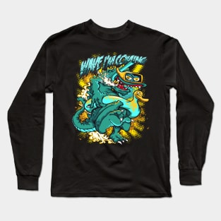 alligator with swimming gear Long Sleeve T-Shirt